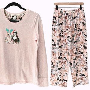 Sleep Sense Cotton Holiday Dog Print 2 Piece Pajamas Set